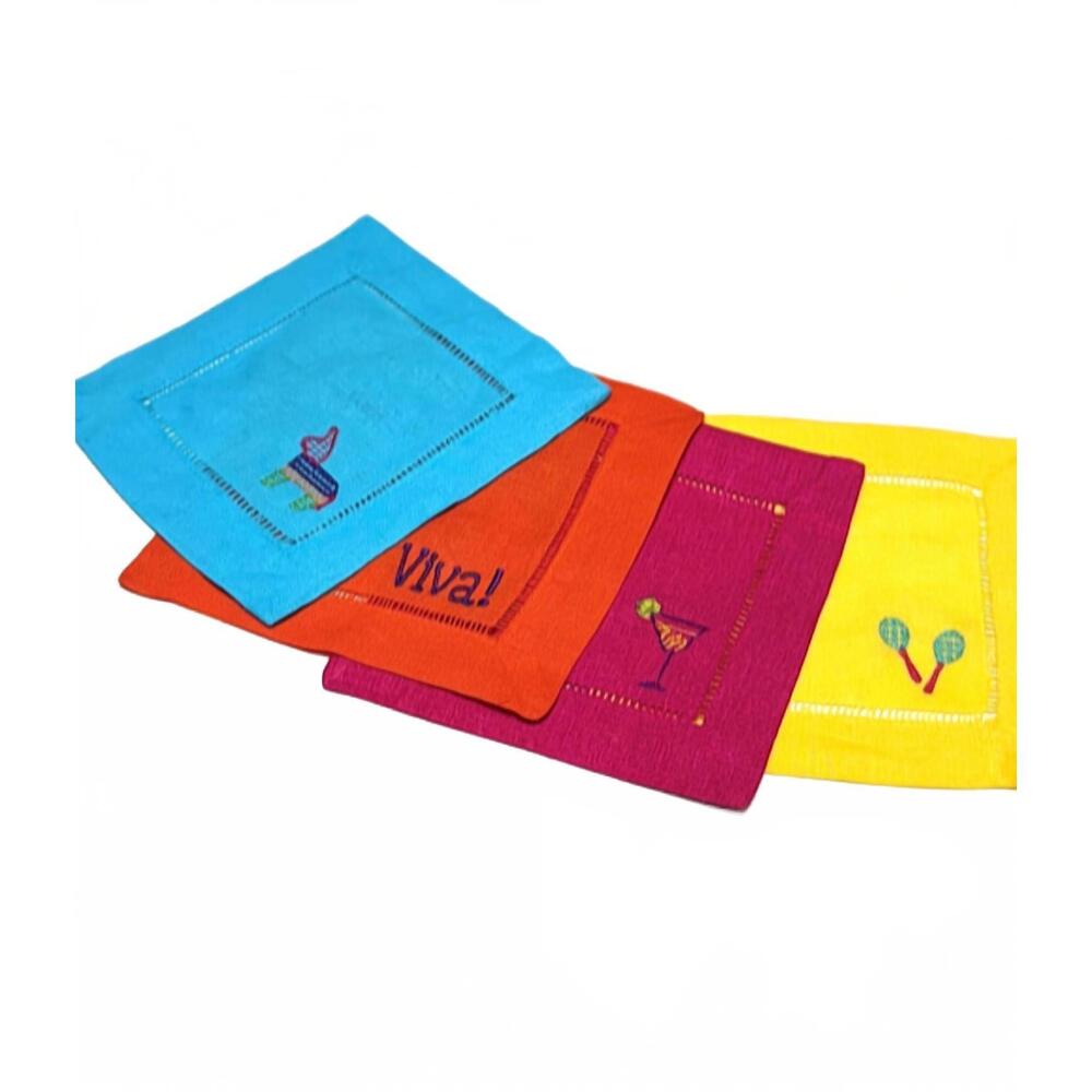NEW ORIENTAL TRADING COMPANY fiesta cocktail napkins - set of 4 in multicolor
